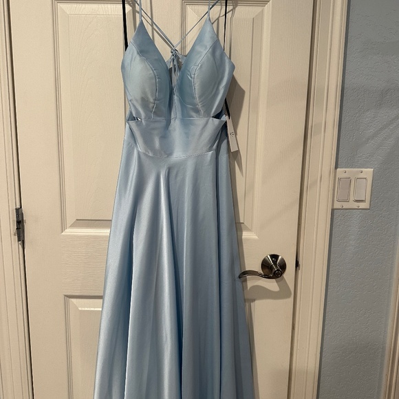 Alyce Paris glacier blue long gown, size 4, NWT - Picture 2 of 8